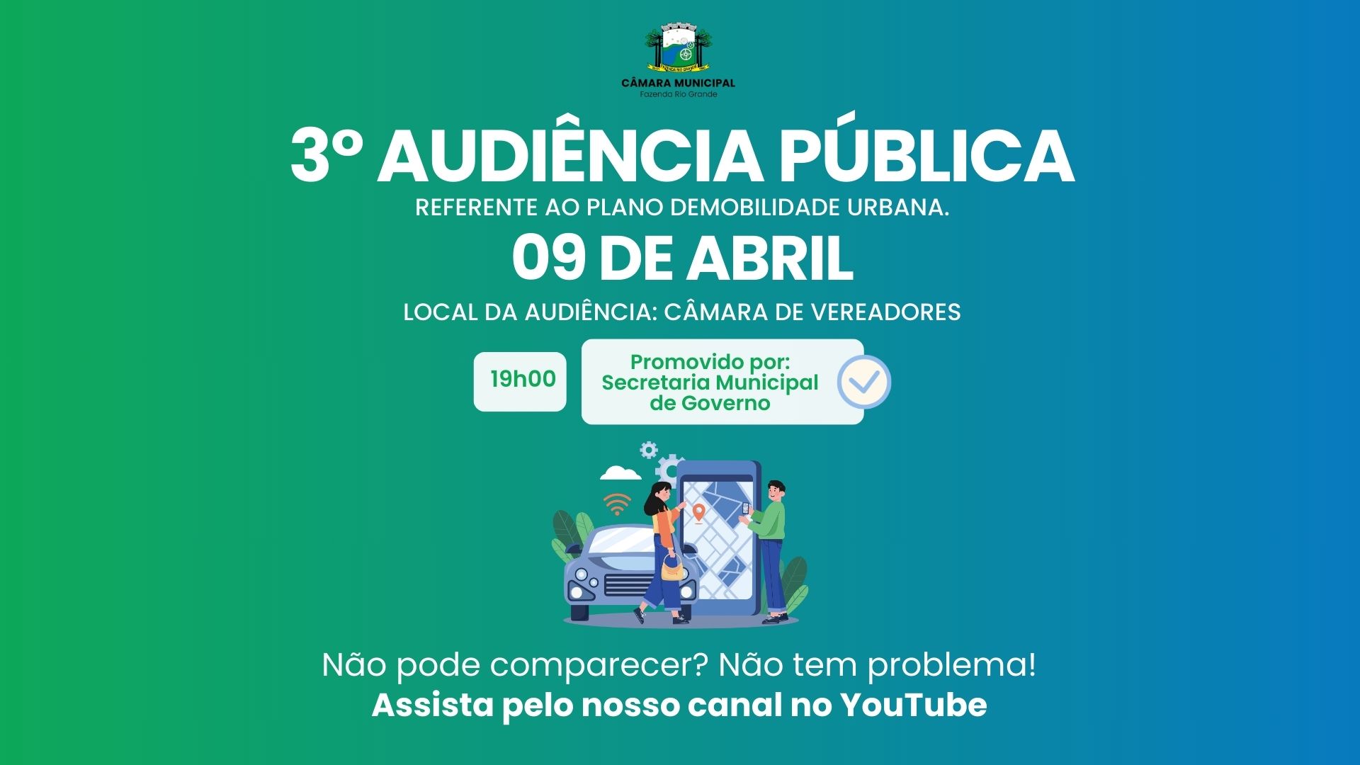 Câmara de Vereadores de Fazenda Rio Grande Receberá 3ª Audiência do Plano de Mobilidade Urbana