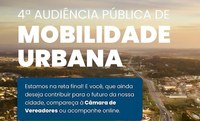 4ª AUDIÊNCIA PÚBLICA DE MOBILIDADE URBANA É AMANHÃ