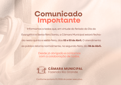 AVISO - RECESSO DE PÁSCOA