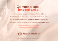 AVISO - RECESSO DE PÁSCOA