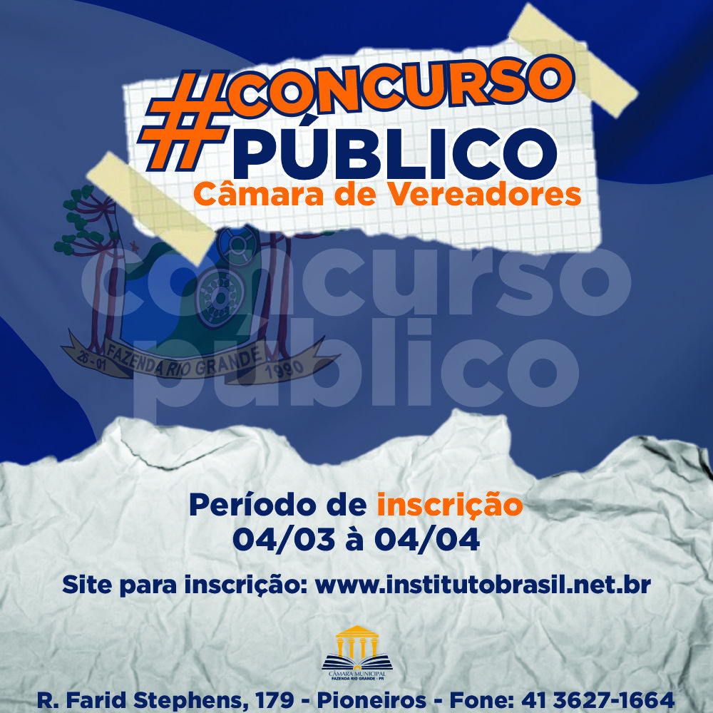 Concurso Público Câmara Municipal de Fazenda Rio Grande