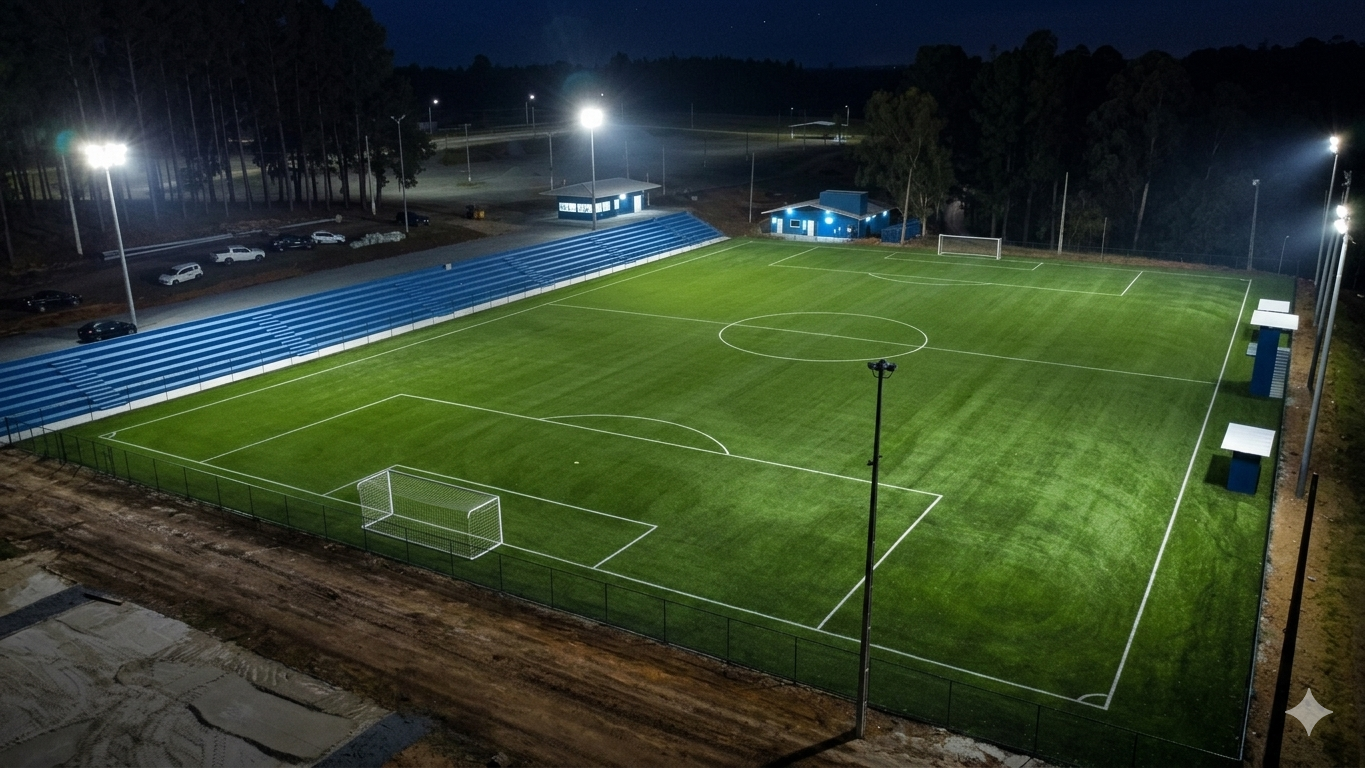 VEREADORES DE FAZENDA RIO GRANDE SOLICITAM ILUMINAÇÃO EM LED NO ESTÁDIO MUNICIPAL PAULO ROBERTO