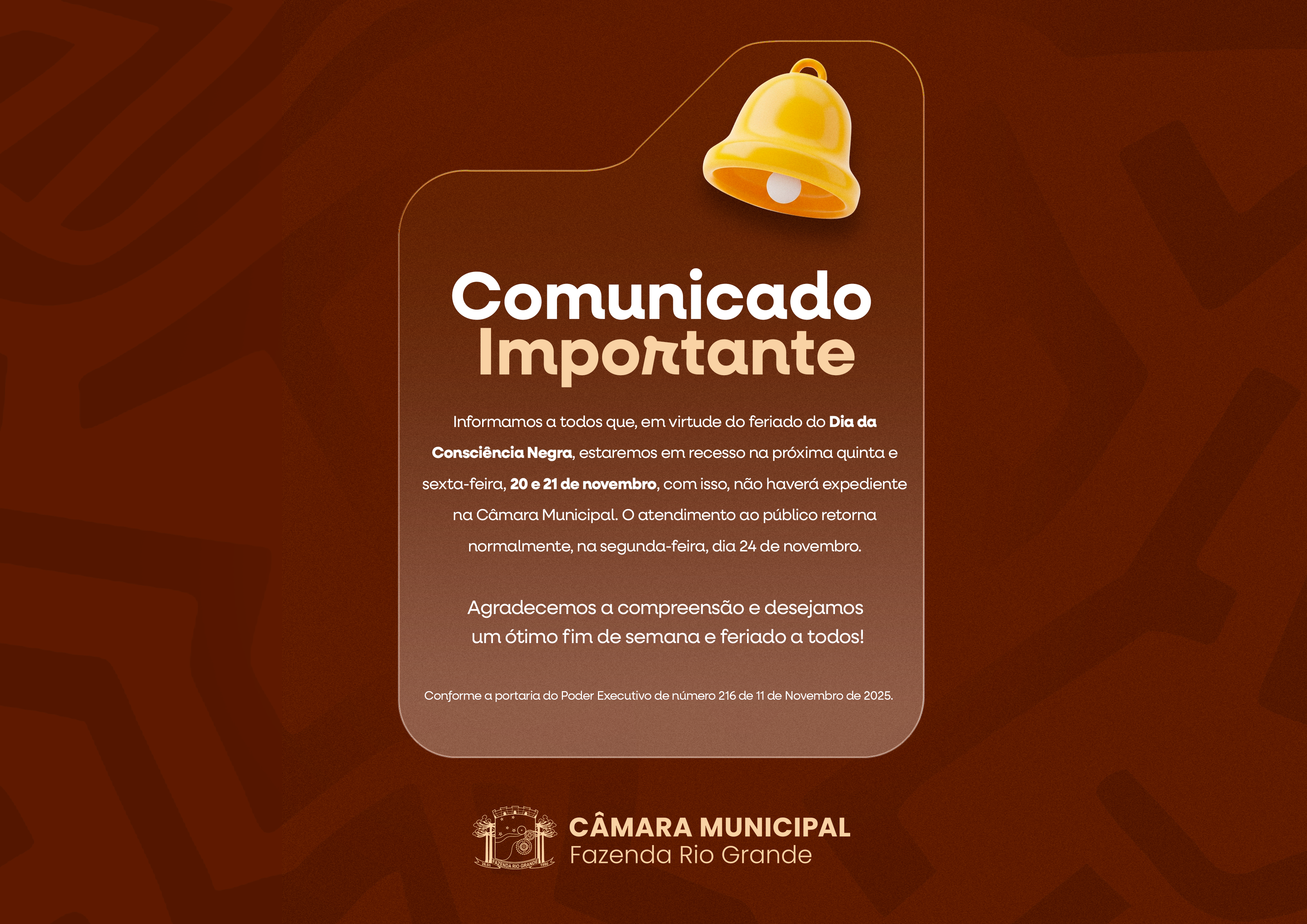 COMUNICADO IMPORTANTE!