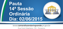 Pauta da 14ª Sessão Ordinária 02/06/2015 