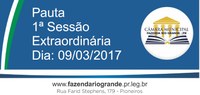 Pauta da 1ª Sessão Extraordinária 09/03/2017