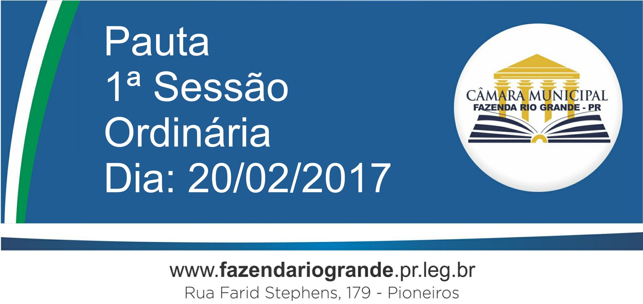 Pauta da 1ª Sessão Ordinária 20/02/2017