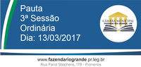 Pauta da 3ª Sessão Ordinária 13/03/2017