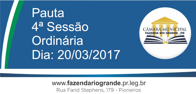 Pauta da 4ª Sessão Ordinária 20/03/2017