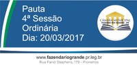 Pauta da 4ª Sessão Ordinária 20/03/2017