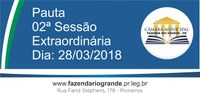 Pauta da 02ª Sessão Extraordinária 28/03/2018