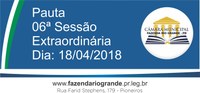 Pauta da 06ª Sessão Extraordinária 18/04/2018