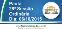 Pauta da 28ª Sessão Ordinária 06/10/2015 