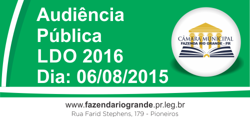 Audiência Pública - LDO 2016 - 06/08/2015
