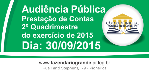 Audiência Pública - Prestação de Contas - 2º Quadrimestre 2015